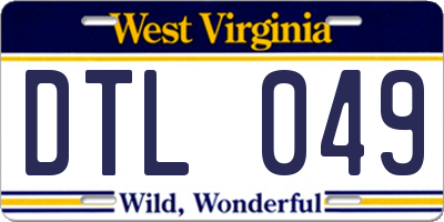 WV license plate DTL049