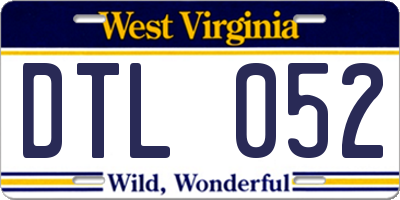 WV license plate DTL052