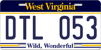 WV license plate DTL053