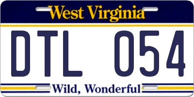 WV license plate DTL054