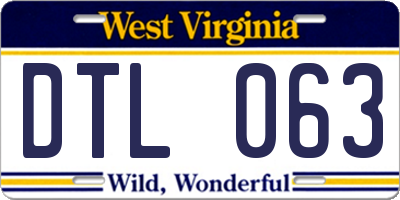 WV license plate DTL063