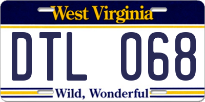 WV license plate DTL068