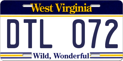 WV license plate DTL072