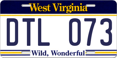 WV license plate DTL073