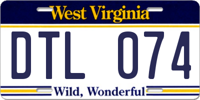 WV license plate DTL074
