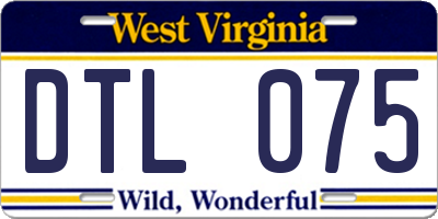 WV license plate DTL075