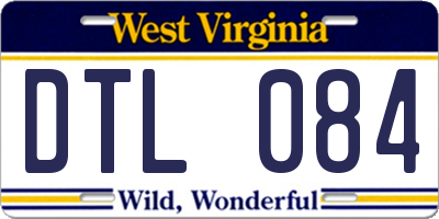 WV license plate DTL084