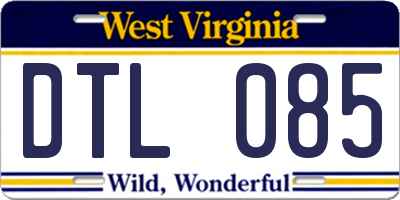 WV license plate DTL085