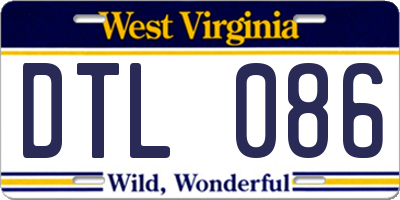 WV license plate DTL086