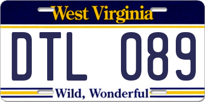 WV license plate DTL089