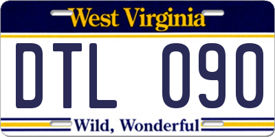 WV license plate DTL090