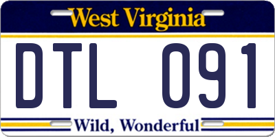 WV license plate DTL091