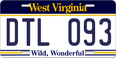 WV license plate DTL093