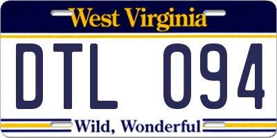 WV license plate DTL094