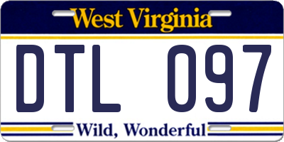 WV license plate DTL097
