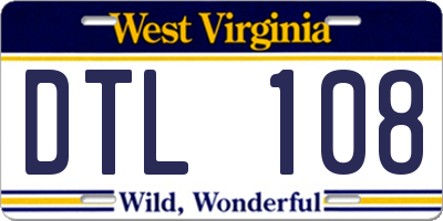 WV license plate DTL108