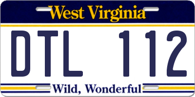 WV license plate DTL112