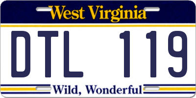 WV license plate DTL119