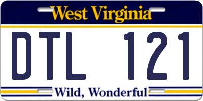 WV license plate DTL121