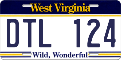 WV license plate DTL124
