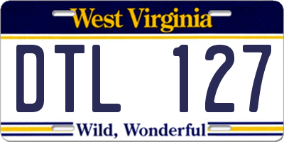 WV license plate DTL127