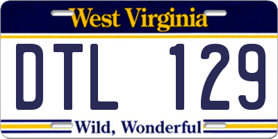 WV license plate DTL129