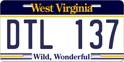 WV license plate DTL137