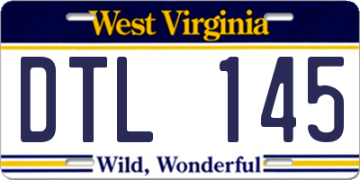 WV license plate DTL145