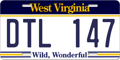 WV license plate DTL147