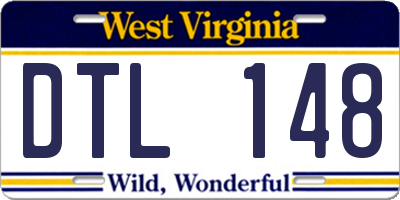 WV license plate DTL148