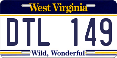 WV license plate DTL149