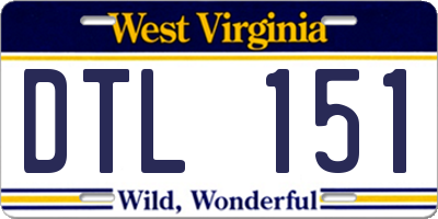 WV license plate DTL151