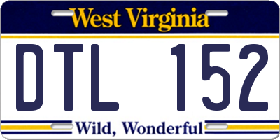WV license plate DTL152