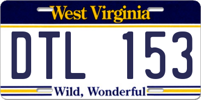 WV license plate DTL153