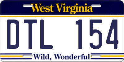 WV license plate DTL154
