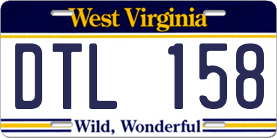 WV license plate DTL158