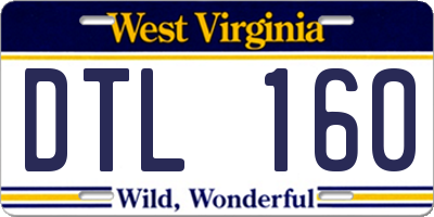 WV license plate DTL160