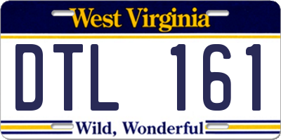 WV license plate DTL161