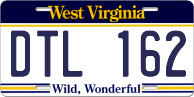 WV license plate DTL162