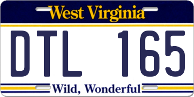 WV license plate DTL165