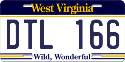 WV license plate DTL166
