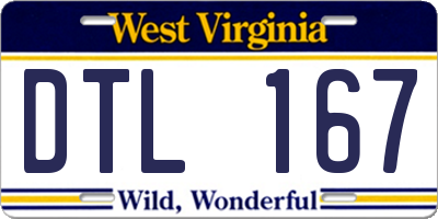 WV license plate DTL167
