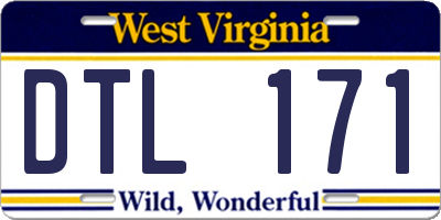 WV license plate DTL171