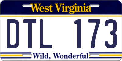 WV license plate DTL173