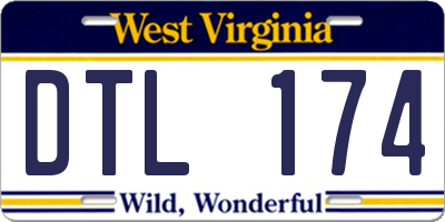 WV license plate DTL174