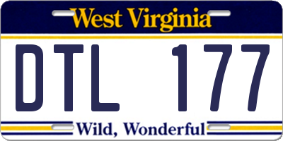 WV license plate DTL177