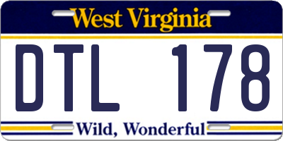 WV license plate DTL178
