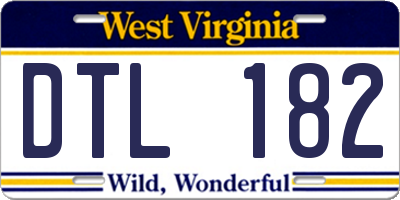 WV license plate DTL182