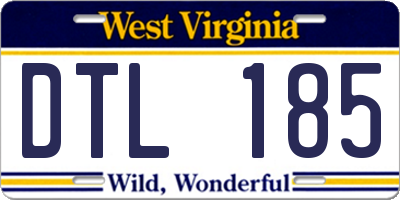 WV license plate DTL185