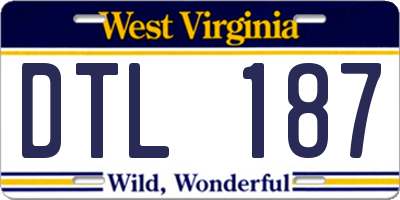 WV license plate DTL187
